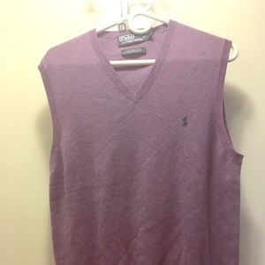 Men’s 100% Pima Cotton Sweater Vest in Purple